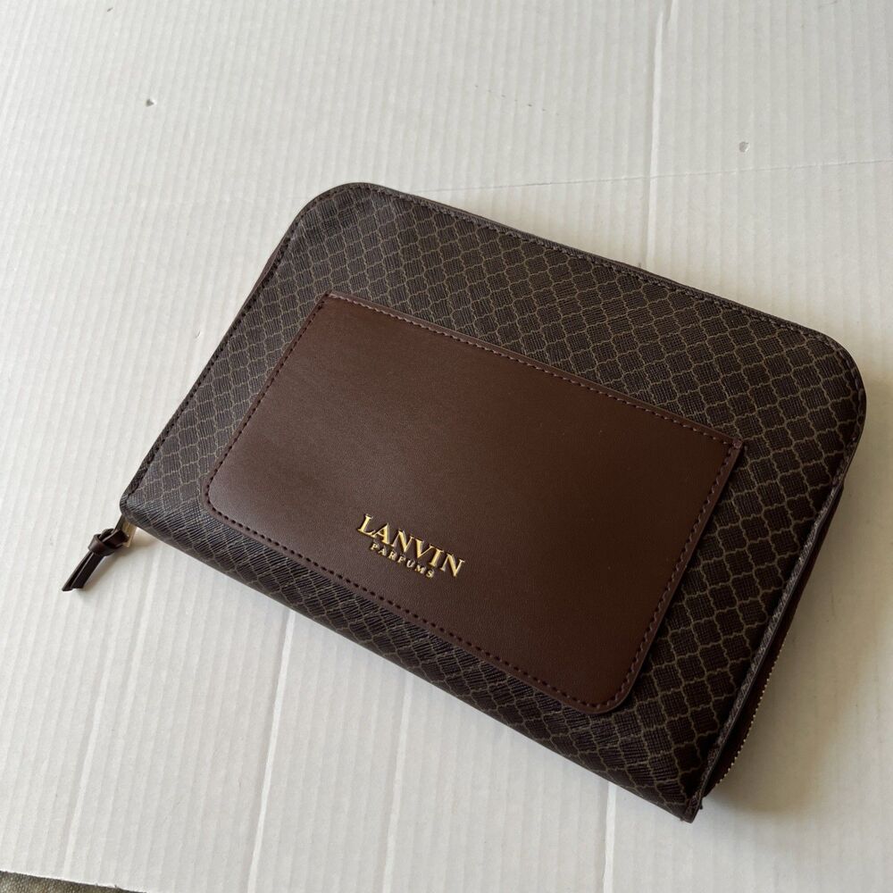 Lanvin Parfums for Turkish Airlines Toiletry Travel Pouch Brown